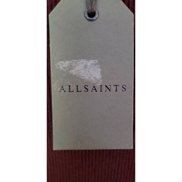 ALL SAINTS SUKE DRESS DARK RUST RED SWEATER RIBBED NWTD SIZE S - Picture 10 of 11